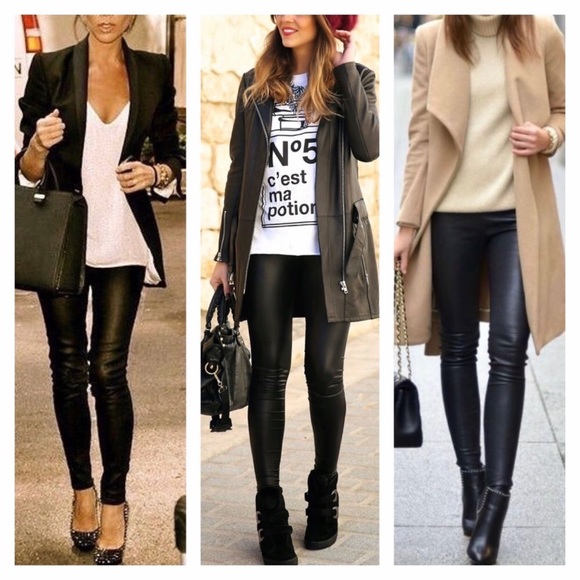 Thick Faux Leather Leggings - Picture 4 of 4